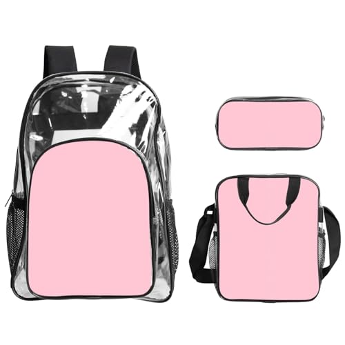QHZLY Transparenter PVC-Rucksack, Lunchtasche, Federmäppchen, leicht, robust von QHZLY