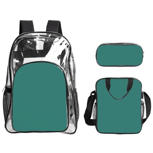 QHZLY Transparenter PVC-Rucksack, Lunchtasche, Federmäppchen, leicht und langlebig QHZLY Transparenter PVC-Rucksack, Lunchtasche, Federmäppchen, leicht und langlebig von QHZLY