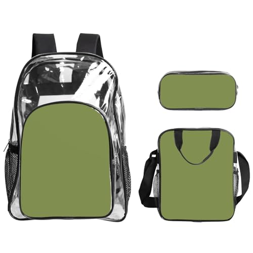 QHZLY Transparenter PVC-Rucksack, Lunchtasche, Federmäppchen, leicht und langlebig von QHZLY