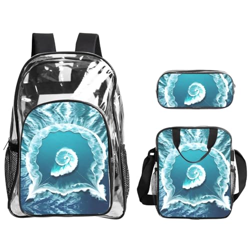 QHZLY Transparenter PVC-Rucksack "Sea of Love", Federmäppchen, leicht und langlebig QHZLY Transparenter PVC-Rucksack "Sea of Love", Federmäppchen, leicht und langlebig von QHZLY