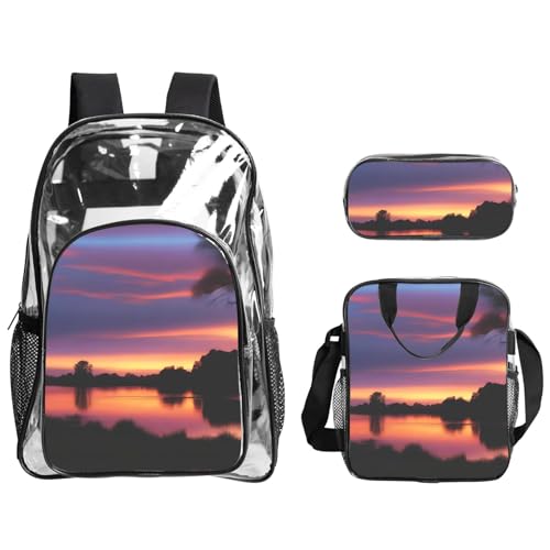 QHZLY Transparenter PVC-Rucksack für Abendveranstaltungen, Federmäppchen, leicht und langlebig von QHZLY