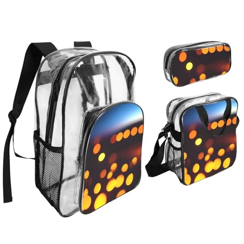 QHZLY Transparenter PVC-Rucksack mit Rabenvogel-Motiv, leicht und langlebig von QHZLY