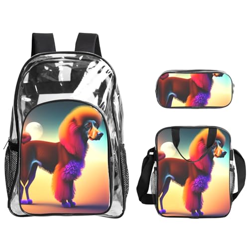 QHZLY Transparenter PVC-Rucksack mit Welpen-Motiv, leicht und langlebig QHZLY Transparenter PVC-Rucksack mit Welpen-Motiv, leicht und langlebig von QHZLY