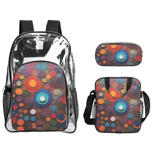 QHZLY Transparenter PVC-Rucksack mit künstlerischem Wunder-Rucksack, Lunch-Tasche, Federmäppchen, leicht und langlebig QHZLY Transparenter PVC-Rucksack mit künstlerischem Wunder-Rucksack, Lunch-Tasche, Federmäppchen, leicht und langlebig von QHZLY