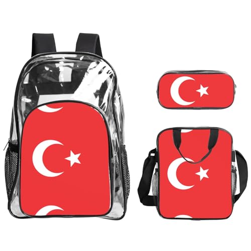 QHZLY Transparentes PVC-Flaggen-Rucksack, Lunch-Tasche, Federmäppchen, leicht und langlebig QHZLY Transparentes PVC-Flaggen-Rucksack, Lunch-Tasche, Federmäppchen, leicht und langlebig von QHZLY
