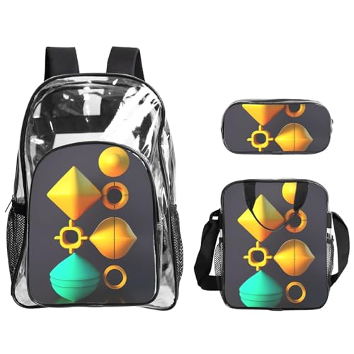 QHZLY Transparentes PVC-Rucksack, einfache Form, Lunch-Tasche, Federmäppchen, leicht und langlebig von QHZLY
