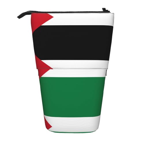QHZLY Verstellbare Flagge des Staates Palästina Federmäppchen mit Reißverschluss, tragbare große Kapazität Aufbewahrung für Schreibwaren von QHZLY