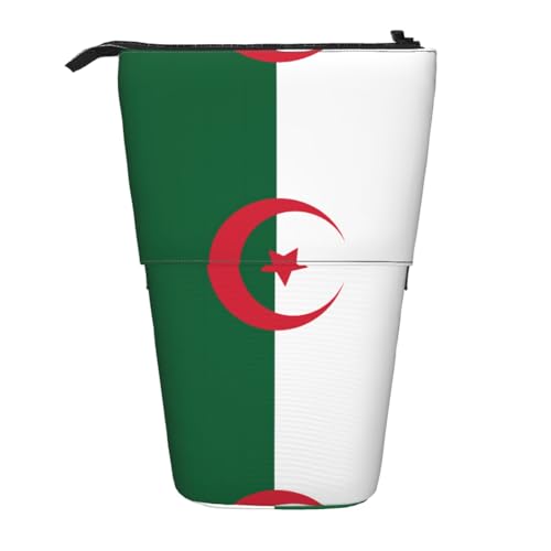 QHZLY Verstellbare Flagge von Algerien Federmäppchen mit Reißverschluss, tragbare große Kapazität Aufbewahrung für Schreibwaren von QHZLY