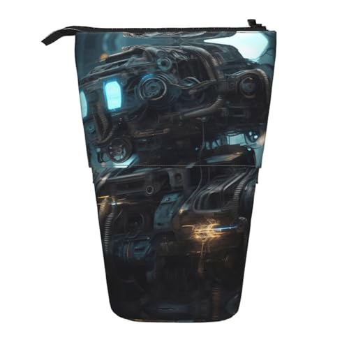 QHZLY Verstellbares Future Robot Federmäppchen mit Reißverschluss, tragbare große Kapazität Aufbewahrung für Schreibwaren von QHZLY