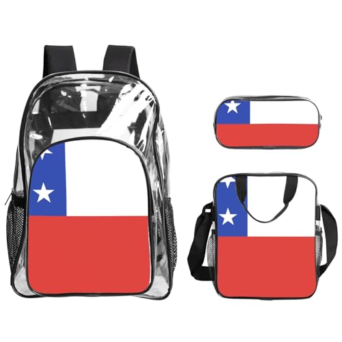Rucksack mit transparenter PVC-Flagge von Chile, leicht und langlebig von QHZLY