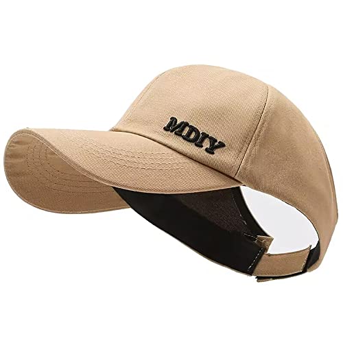 QI YUAN Baseball Cap Damen Sommer mit Pferdeschwanz Kappe Empty Top Schirmkappe Sport Visoren mit Klettverschluss (Khaki) von QI YUAN