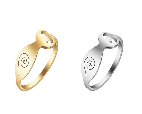 QIAMNI 2 Stück 316 Edelstahl Göttin Ring, Mutter Göttin Ring, Spiralgöttin Ring, weibliches Symbol, Hexerei Schmuck von QIAMNI