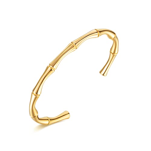 QIAMNI Gold Silber Twist Armband Einfacher zarter Armreif Verstellbarer Schmuck Geschenk für Frauen Freundin (Gold3) von QIAMNI