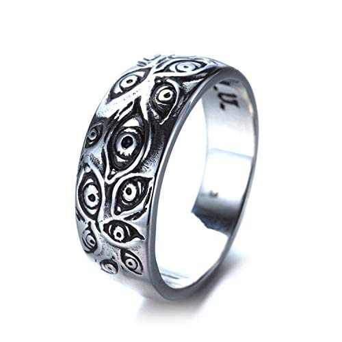 QIAMNI Herren Cool Ring Edelstahl Ring Eye Gothic Evil Eye Ring für Herren von QIAMNI