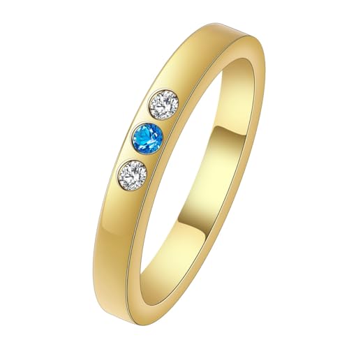 QIAMNI Mom's Exclusive Ring - 14 Karat vergoldet verschiedene Ringe Geschenk für Damen von QIAMNI