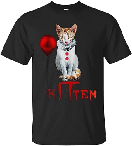 Bunbasas Kitten Pennywise Horror Cat T-Shirt Black 3XL von QIANFANGHUI