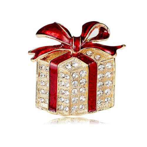 Box Christmas Series Brosche Tropföl Schleife Tasche Schnalle Nadel Herbst Winter Mantel Brust Blume Zubehör von QIANGYTHENKO