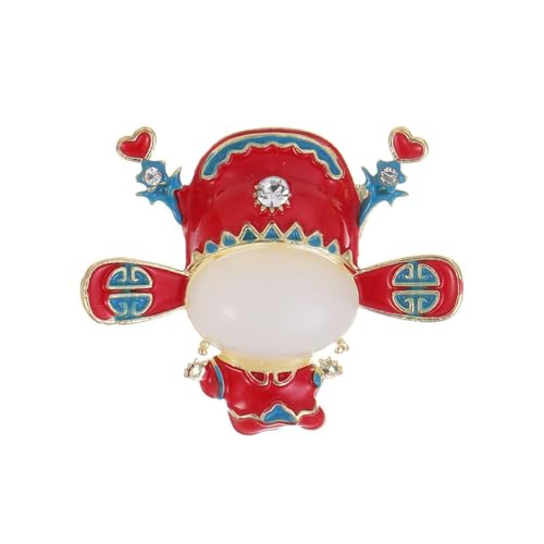 Chinesisches Messer Pferd Dan Opern-Stil Gesicht Make-up Brosche Hut vor Hochzeit Bräutigam und Braut Chinesische Brustblume, Stein Glas Stein: Emaille Glas, Zirkonia Achat Obsidian von QIANGYTHENKO