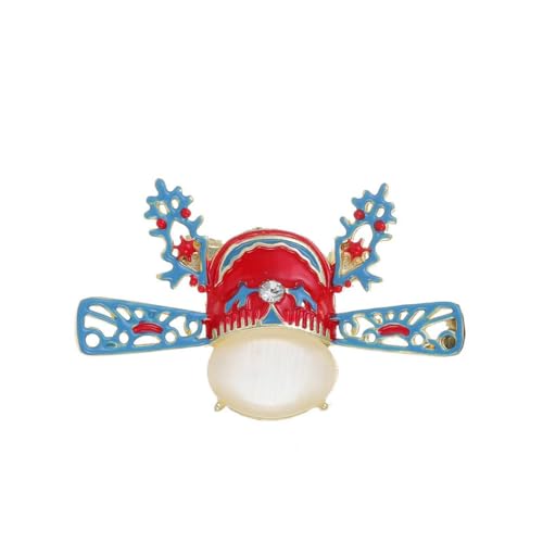 Chinesisches Messer Pferd Dan Opern-Stil Gesicht Make-up Brosche Hut vor Hochzeit Bräutigam und Braut Chinesische Brustblume, Stein Glas Stein: Emaille Glas, Zirkonia Achat Obsidian von QIANGYTHENKO