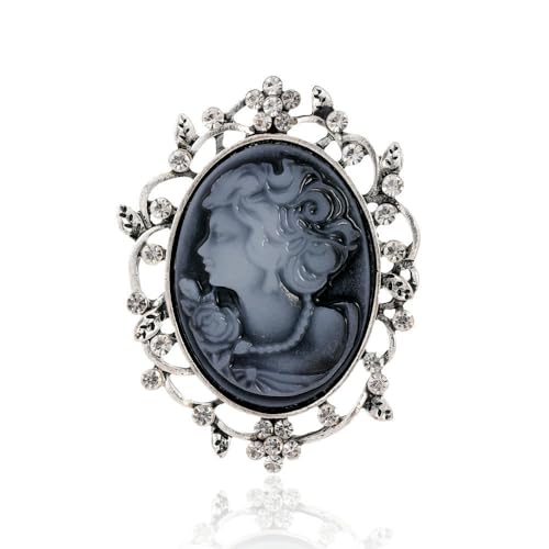 European American Palace Damen-Brosche feste Anstecknadel Mantel Kleidung Accessoires Pin, Stein Glas Stein: Emaille Glas, Zirkonia Achat Obsidian von QIANGYTHENKO