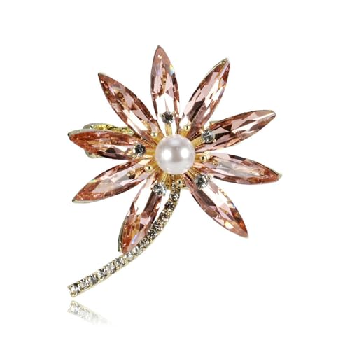 Kokosnussbaum Brosche Damen Perle Blatt Blume Brust Blume Mantel Zubehör für Strand Party Tägliche Outfits von QIANGYTHENKO