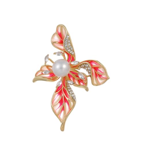 Pearl Iris Blume Brosche Damen Brust Blume Cardigan Pullover Festes Zubehör für Cafés Partys, Stein Glas Stein: Emaille Glas, Zirkonia Achat Obsidian von QIANGYTHENKO