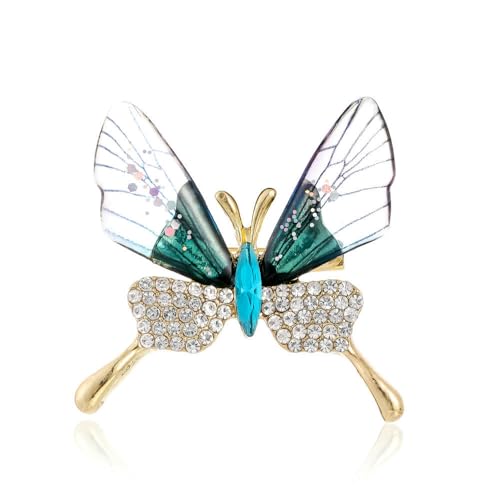 Schmetterling Brosche Tier Brust Blume Damen Accessoire Acryl Transparent Kleidung Pin, Stein Glas Stein: Emaille Glas, Zirkonia Achat Obsidian von QIANGYTHENKO