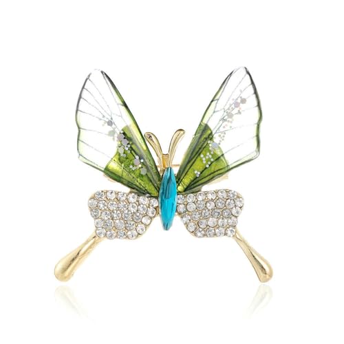 Schmetterling Brosche Tier Brust Blume Damen Accessoire Acryl Transparent Kleidung Pin, Stein Glas Stein: Emaille Glas, Zirkonia Achat Obsidian von QIANGYTHENKO