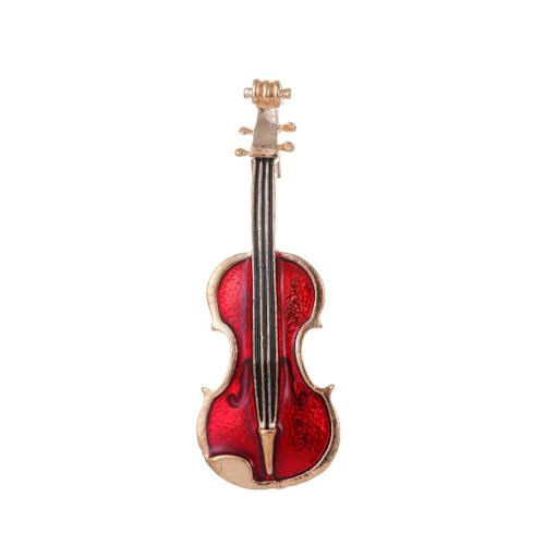 Violine Instrument Brosche Pin Damen Brust Blume Niedlich Pullover Kette Zubehör, Stein Glas Stein: Emaille Glas, Zirkonia Achat Obsidian von QIANGYTHENKO