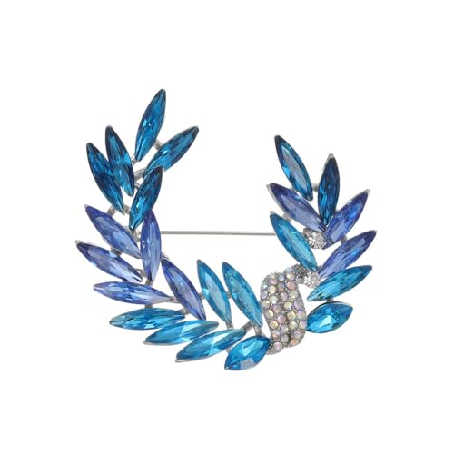 Weizenohr-Brosche Blatt Wald Stil Damen Brust Blume Cardigan Cheongsam Kleidung Zubehör Pin, Stein Glas Stein: Emaille Glas, Zirkonia Achat Obsidian von QIANGYTHENKO