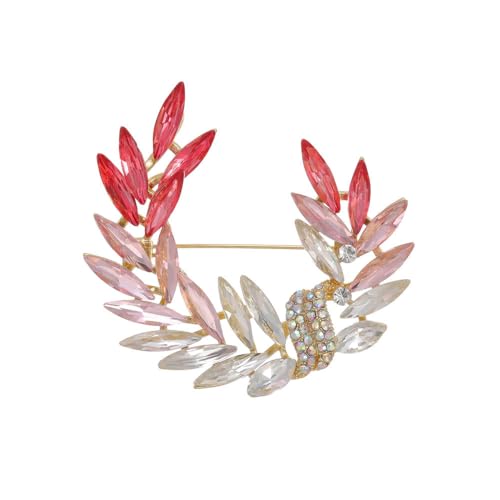 Weizenohr-Brosche Blatt Wald Stil Damen Brust Blume Cardigan Cheongsam Kleidung Zubehör Pin, Stein Glas Stein: Emaille Glas, Zirkonia Achat Obsidian von QIANGYTHENKO