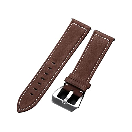 QIANHUI Leder Uhrenbandarmband schwarz blau brauner Vintage Matte Watchgurt for Frauen Männer 18mm 20 mm 22 mm 24mm Handgelenk Band (Color : Red brown, Size : 20mm) von PLACKE