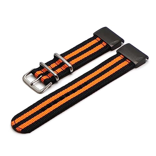 QIANHUI Riemen Nylon 26 22 2 0mm Fit Watch Band Fit for Garmin-Fenix 5x 5 5s Plus/fit for fenix 3/3 HR/935 945 Smart Armband (Color : Black orange, Size : 20mm 5S) von QIANHUI