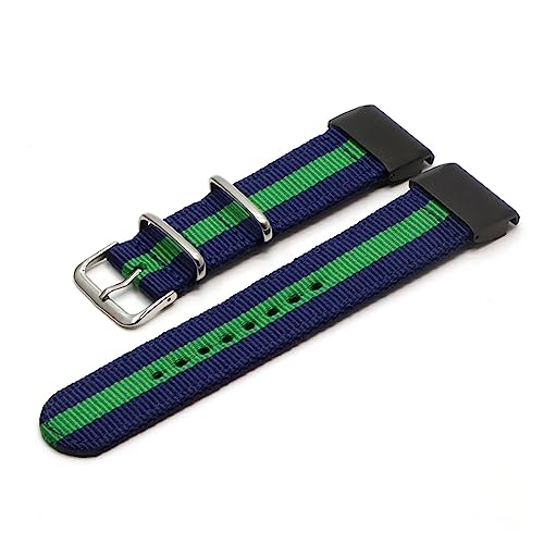 QIANHUI Riemen Nylon 26 22 2 0mm Fit Watch Band Fit for Garmin-Fenix 5x 5 5s Plus/fit for fenix 3/3 HR/935 945 Smart Armband (Color : Blue green blue, Size : 22mm 5 935) von QIANHUI