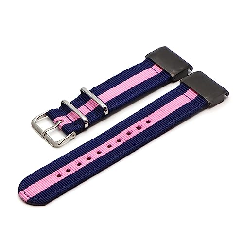 QIANHUI Riemen Nylon 26 22 2 0mm Fit Watch Band Fit for Garmin-Fenix 5x 5 5s Plus/fit for fenix 3/3 HR/935 945 Smart Armband (Color : Blue pink blue, Size : 26mm 5X 3 3HR) von QIANHUI