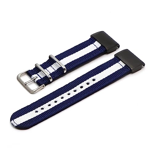 QIANHUI Riemen Nylon 26 22 2 0mm Fit Watch Band Fit for Garmin-Fenix 5x 5 5s Plus/fit for fenix 3/3 HR/935 945 Smart Armband (Color : Blue white blue, Size : 26mm 5X 3 3HR) von QIANHUI