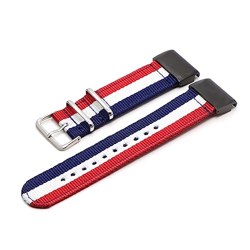 QIANHUI Riemen Nylon 26 22 2 0mm Fit Watch Band Fit for Garmin-Fenix 5x 5 5s Plus/fit for fenix 3/3 HR/935 945 Smart Armband (Color : Blue white red, Size : 22mm 5 935) von QIANHUI