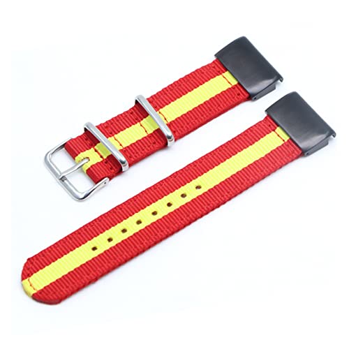 QIANHUI Riemen Nylon 26 22 2 0mm Fit Watch Band Fit for Garmin-Fenix 5x 5 5s Plus/fit for fenix 3/3 HR/935 945 Smart Armband (Color : Red yellow, Size : 22mm 5 935) von QIANHUI