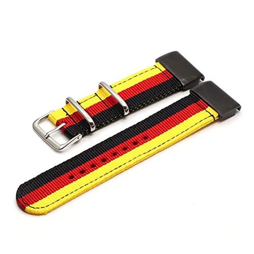 QIANHUI Riemen Nylon 26 22 2 0mm Fit Watch Band Fit for Garmin-Fenix 5x 5 5s Plus/fit for fenix 3/3 HR/935 945 Smart Armband (Color : Yellow red black, Size : 20mm 5S) von QIANHUI