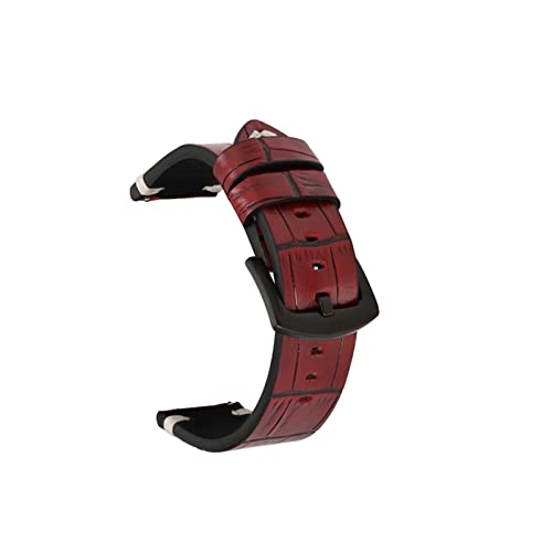 QIANHUI Uhrenarmband aus Ölwachs-Leder, für Damen und Herren, Rindsleder, 20 mm, 22 mm, Uhrenzubehör, passend für Samsung, passend für Huawei, 20 mm, Kunstharz, Achat von QIANHUI