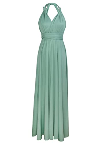QIANKUN Sexy Damen Boho Maxi Club Kleid Rot Bandage Langes Kleid Party Multiway Brautjungfern Cabrio Infinity Robe-Grau Grün, S QIANKUN Sexy Damen Boho Maxi Club Kleid Rot Bandage Langes Kleid Party Multiway Brautjungfern Cabrio Infinity Robe-Grau Grün, S von QIANKUN