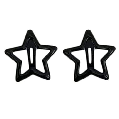 QIANQJL Haarspangen für Mädchen, Sternform, Metall, Schwarz / Grau, 2 Stück QIANQJL Haarspangen für Mädchen, Sternform, Metall, Schwarz / Grau, 2 Stück von QIANQJL