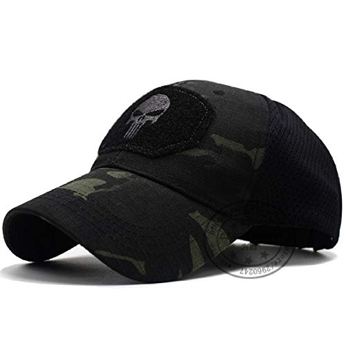 QIANWEIXI Baseball Cap Herren Outdoor Sport Cap Punisher Schädel Operator Cap Männer Mesh Sommer Angepasste Taktische Kappe Special Force Sniper Swat Hut Platz Patch-Farbe: 3 von QIANWEIXI