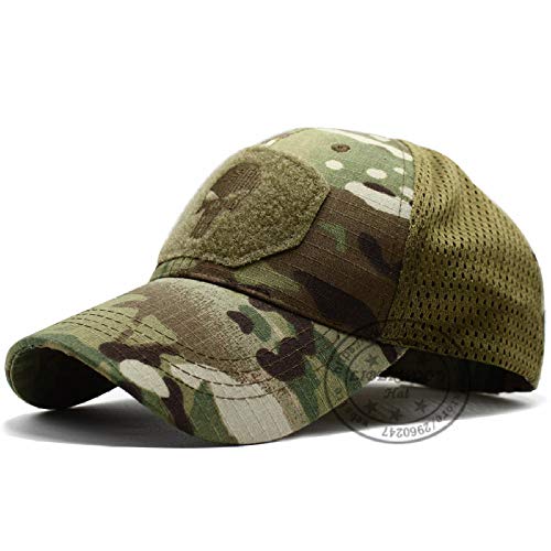 QIANWEIXI Baseball Cap Herren Outdoor Sport Cap Punisher Schädel Operator Cap Männer Mesh Sommer Angepasste Taktische Kappe Special Force Sniper Swat Hut Platz Patch-Farbe: 6 von QIANWEIXI