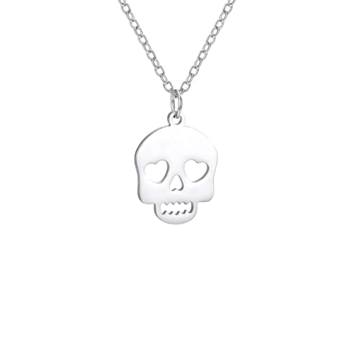 QIANYY Halskette Anhänger Halloween Gothic Halskette für Frauen Männer Totenkopf Anhänger Halskette Lustiger Weihnachtsschmuck Geburtstagsgeschenk von QIANYY