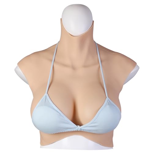 QIAOYIQIAO 7. Silikon Brust C-E Cup Fake Brüste Realistische Brust Formen Brustplatte Falsche Brüste für Shemale Transgender Cosplay Crossdressers Drag Queen (Farbe 1, E Cup-Silikon) von QIAOYIQIAO
