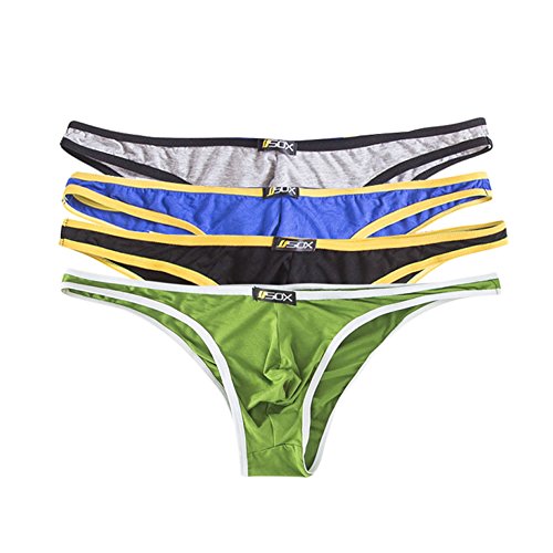 QiaTi Herren Strings Tangas Unterwäsche Männer Unterhose Slips Briefs Pants 4 Pack von QiaTi