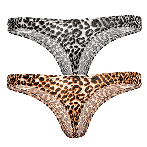QiaTi Maenner G-String T-Back Unterwaesche Hosen Unterhosen Leopard Thongs Slip von QiaTi