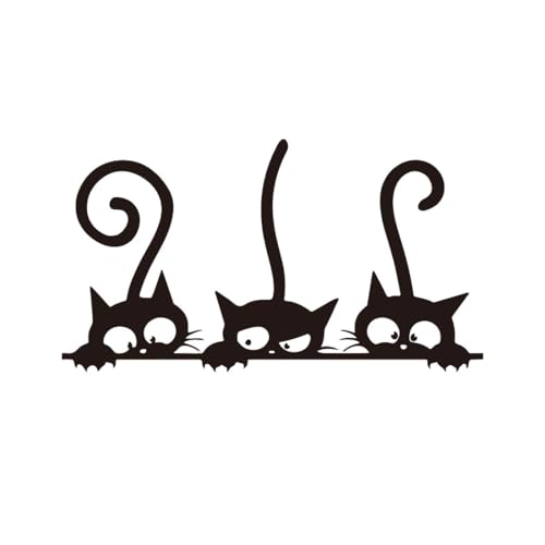 QIBZI Wandsticker für Baby- & Kleinkinderzimmer Niedliche Aufkleber, Katzen-dekorative Hintergrund-Wandaufkleber, wasserfest und abnehmbar, geeignet für Wohnzimmer und Schlafzimmer (3 Fotos) von QIBZI