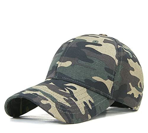 QICHEN Basecap Herren Camouflage Jungle Tactical Camping Wandern Cap Unisex Camo Baseballkappe Freizeit Kappe (Camo -A) von QICHEN